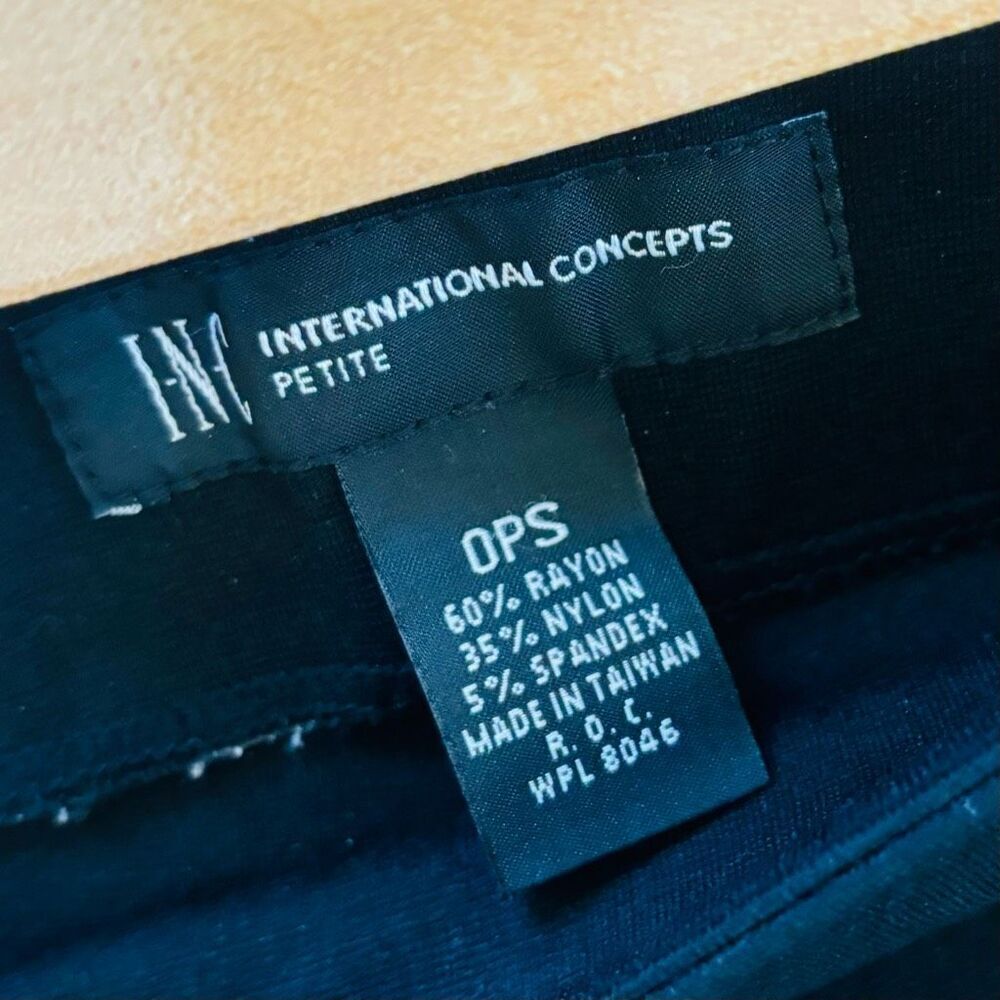 International Concepts INC NWOT black crop ankle flare pull on pants size 0 peti - Picture 2 of 7